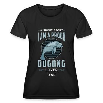 Amoureux du dugong Une histoire courte Je suis un amant de lamantin - T-shirt sport Femme - noir - Devant - AI Model Female 172 light (172cm)