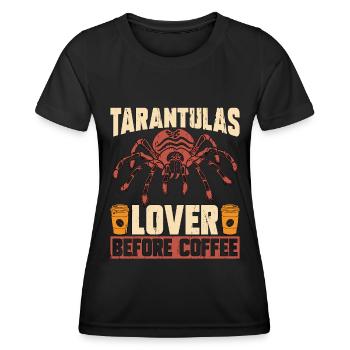 L’amant de la tarentule avant l’araignée de café L’amant du café - T-shirt sport Femme - noir - Devant - AI Model Female 172 light (172cm)