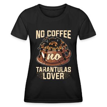 L’amant de la tarentule Pas de café Pas d’araignée L’amant du café - T-shirt sport Femme - noir - Devant - AI Model Female 172 light (172cm)