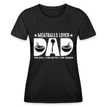 Boulettes de viande amant papa l’idole La boulette de viande italienne - T-shirt sport Femme - noir - Devant - AI Model Female 172 light (172cm)