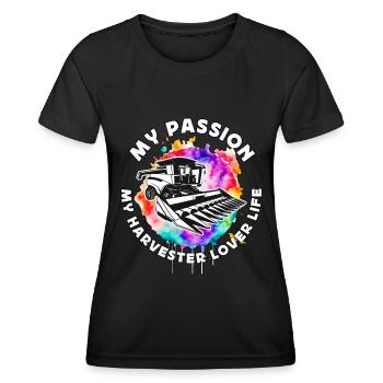 Harvester Lover My Passion My Harvester Farmer - Women's Functional T-Shirt - black - Front - AI Model Female 172 light (172cm)