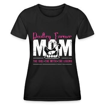 Éleveur de volaille Maman L’idole L’éleveur de poulets - T-shirt sport Femme - noir - Devant - AI Model Female 172 light (172cm)