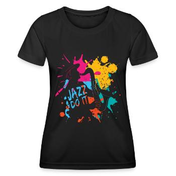 Musique Jazz Jazz Do It Musicien Amateur de musique jazz - T-shirt sport Femme - noir - Devant - AI Model Female 172 light (172cm)