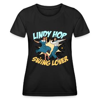 Swing Dance Lindy Hop Swing Music Swing Dancer - Women's Functional T-Shirt - black - Front - AI Model Female 172 light (172cm)