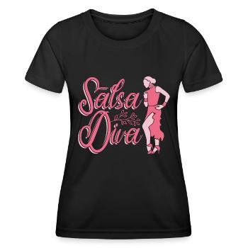 Salsa Dance Salsa Diva Mambo Dancing Dance Sport - Frauen Funktions-T-Shirt - Schwarz - Vorne - AI Model Female 172 light (172cm)