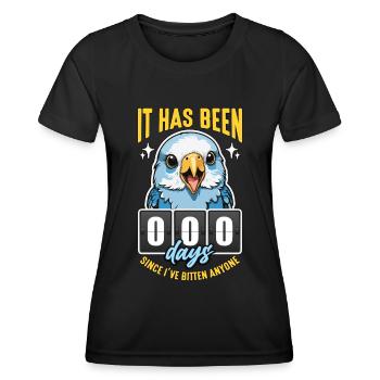 Budgie It Has Been 0000 Days Parakeet Budgie Lover - Women's Functional T-Shirt - black - Front - AI Model Female 172 light (172cm)