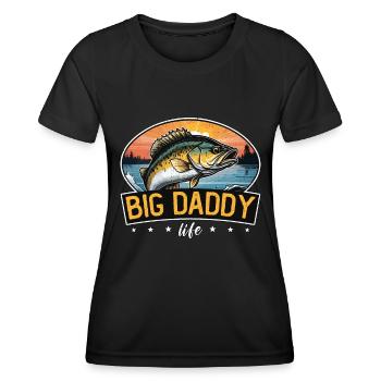 Bass Fishing Big Daddy Life Pêche à la mouche Pêcheurs - T-shirt sport Femme - noir - Devant - AI Model Female 172 light (172cm)