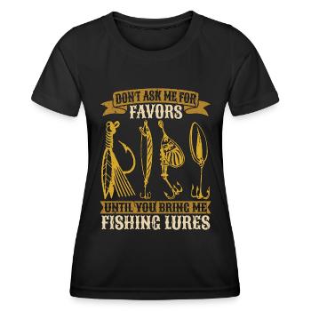 Pêche à la mouche Ne me demandez pas de faveurs jusqu’à la chasse au poisson - T-shirt sport Femme - noir - Devant - AI Model Female 172 light (172cm)