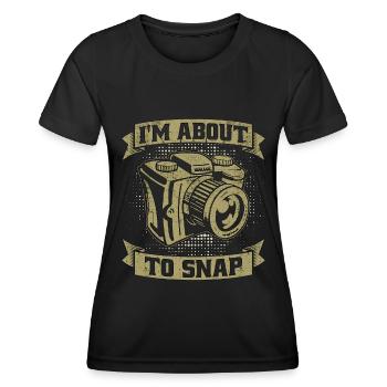 Le photographe que je suis sur le point de photographier aime la photographie - T-shirt sport Femme - noir - Devant - AI Model Female 172 light (172cm)