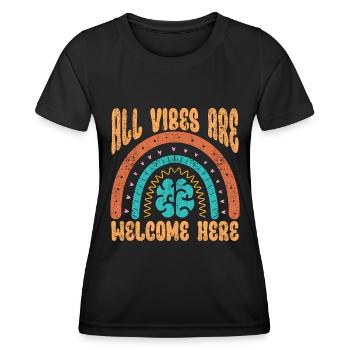Psychiatrist All Vibes Are Welcome Here Therapist - Women's Functional T-Shirt - black - Front - AI Model Female 172 light (172cm)