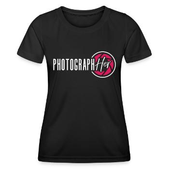 Photographer Photograph Cameraman Photo Shoot - Women's Functional T-Shirt - black - Front - AI Model Female 172 light (172cm)
