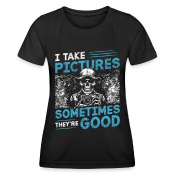 Photographer I Take Pictures Sometimes Photo Shoot - Frauen Funktions-T-Shirt - Schwarz - Vorne - AI Model Female 172 light (172cm)
