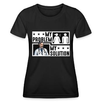 Psychiatrist My Problem My Pictogram Dad Therapist - Frauen Funktions-T-Shirt - Schwarz - Vorne - AI Model Female 172 light (172cm)