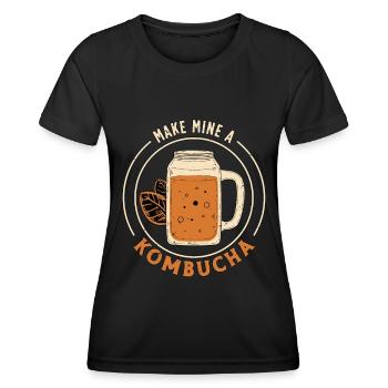 Kombucha Make Mine A Kombucha Brewing Tea Mushroom - Frauen Funktions-T-Shirt - Schwarz - Vorne - AI Model Female 172 light (172cm)