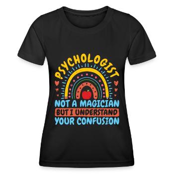 School Psych Not A Magician But Psychology Teacher - Women's Functional T-Shirt - black - Front - AI Model Female 172 light (172cm)