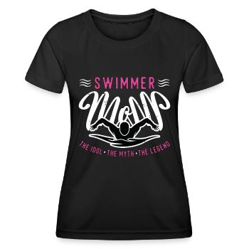Maman nageuse L’idole Le mythe L’amoureux de la natation - T-shirt sport Femme - noir - Devant - AI Model Female 172 light (172cm)