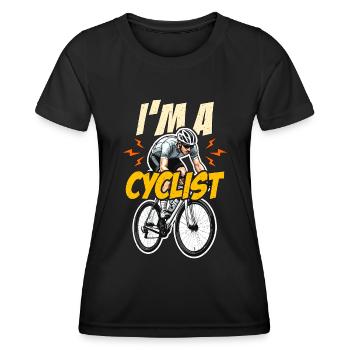 I'm A Cyclist Loves Cycling Racing Bike Cyclist - Frauen Funktions-T-Shirt - Schwarz - Vorne - AI Model Female 172 light (172cm)