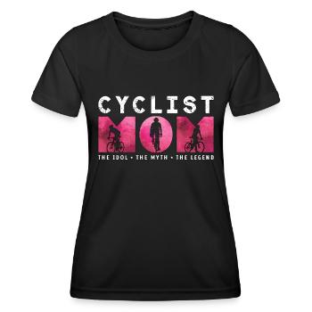 Cyclist Mom The Idol The Myth Loves Mountain - Frauen Funktions-T-Shirt - Schwarz - Vorne - AI Model Female 172 light (172cm)