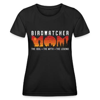 Ornithologue Maman L’idole Le mythe L’ornithologue - T-shirt sport Femme - noir - Devant - AI Model Female 172 light (172cm)