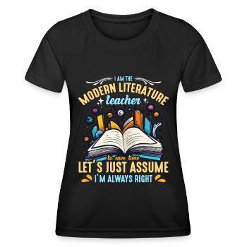Professeur de littérature Je suis l’éducateur moderne lecteur - T-shirt sport Femme - noir - Devant - AI Model Female 172 light (172cm)