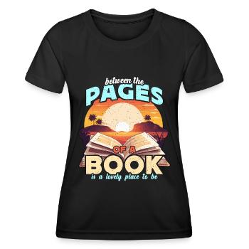 Professeur de littérature entre les pages de l’instructeur - T-shirt sport Femme - noir - Devant - AI Model Female 172 light (172cm)