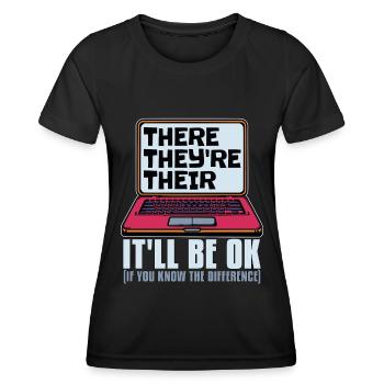 Éditeur de livres là-bas, ils sont leur professeur d’anglais - T-shirt sport Femme - noir - Devant - AI Model Female 172 light (172cm)