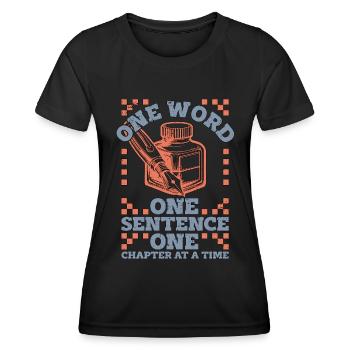 Book Editor One Word One Sentence One Publisher - Women's Functional T-Shirt - black - Front - AI Model Female 172 light (172cm)