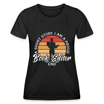 Éditeur de livres Une nouvelle Je suis un rat de bibliothèque Éditeur - T-shirt sport Femme - noir - Devant - AI Model Female 172 light (172cm)