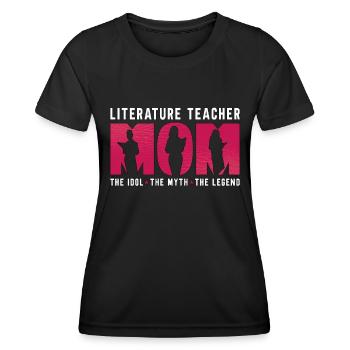 Professeur de littérature Maman L’idole L’instructeur - T-shirt sport Femme - noir - Devant - AI Model Female 172 light (172cm)