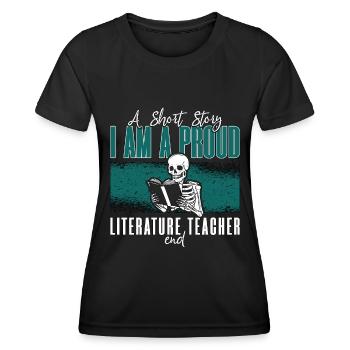 Literature Teacher A Short Story I Am A Librarian - Women's Functional T-Shirt - black - Front - AI Model Female 172 light (172cm)
