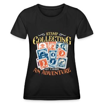 Stamp Collecting Not A Hobby Philately Stamp Lover - Women's Functional T-Shirt - black - Front - AI Model Female 172 light (172cm)