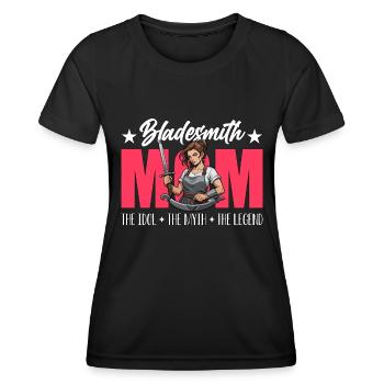 Bladesmith Maman L’idole Le mythe Le Blade Crafter - T-shirt sport Femme - noir - Devant - AI Model Female 172 light (172cm)