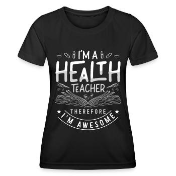 Éducateur en santé Je suis un instructeur d’enseignement de la santé - T-shirt sport Femme - noir - Devant - AI Model Female 172 light (172cm)