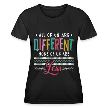 Éducateur en santé Tous nous sommes différents Instructeur - T-shirt sport Femme - noir - Devant - AI Model Female 172 light (172cm)