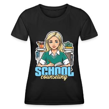 Conseiller scolaire Psychologue conseiller scolaire - T-shirt sport Femme - noir - Devant - AI Model Female 172 light (172cm)