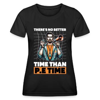 Instructeur d’éducation physique, il n’y a pas de meilleur moment pour l’enseignement de l’éducation physique - T-shirt sport Femme - noir - Devant - AI Model Female 172 light (172cm)