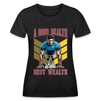 Coach de santé Une bonne santé est le meilleur entraînement - T-shirt sport Femme - noir - Devant - AI Model Female 172 light (172cm)