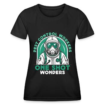 Pest Control Workers One Shot Insect Solutions - Frauen Funktions-T-Shirt - Schwarz - Vorne - AI Model Female 172 light (172cm)
