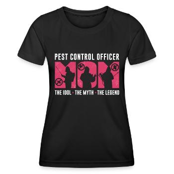 Pest Control Officer Mom The Idol The Disinfector - Frauen Funktions-T-Shirt - Schwarz - Vorne - AI Model Female 172 light (172cm)