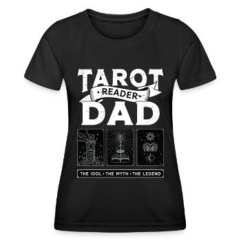 Tarot Lecteur Papa L’Idole Le Mythe Tarot Psychique - T-shirt sport Femme - noir - Devant - AI Model Female 172 light (172cm)