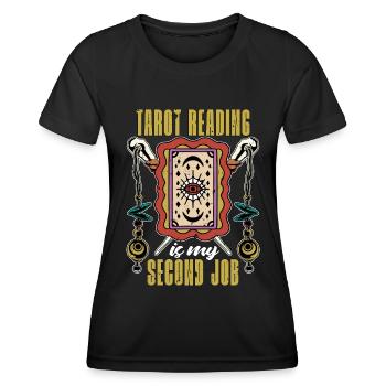 La lecture du tarot est mon deuxième métier de voyante - T-shirt sport Femme - noir - Devant - AI Model Female 172 light (172cm)