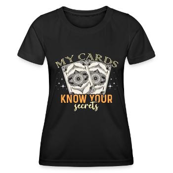 Tarot Reading My Cards Know Your Fortune Telling - Women's Functional T-Shirt - black - Front - AI Model Female 172 light (172cm)