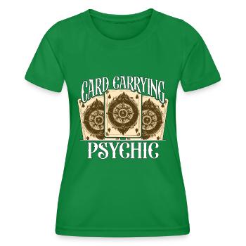 Tarot Reading Card Carrying Psychic Tarot Lover - Frauen Funktions-T-Shirt - Kelly Green - Vorne - AI Model Female 172 dark (172cm)