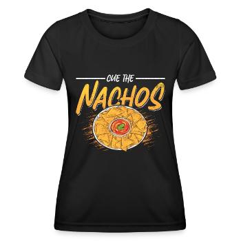 Nachos Cue The Nachos Passionné de cuisine mexicaine - T-shirt sport Femme - noir - Devant - AI Model Female 172 light (172cm)