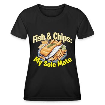 Fish & Chips My Sole Mate British Street Food - Women's Functional T-Shirt - black - Front - AI Model Female 172 light (172cm)