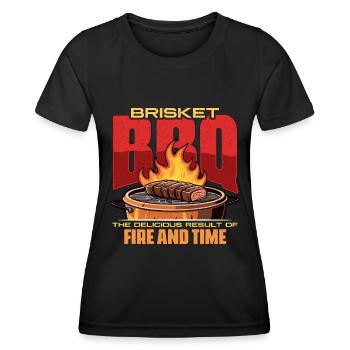 BBQ à la poitrine de bœuf Le délicieux barbecue à la poitrine de bœuf - T-shirt sport Femme - noir - Devant - AI Model Female 172 light (172cm)