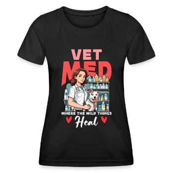 Vet Med Where The Wild Things Veterinary Practice - Women's Functional T-Shirt - black - Front - AI Model Female 172 light (172cm)