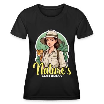 Zoologiste Gardien de la nature Zoologie Amoureux des animaux - T-shirt sport Femme - noir - Devant - AI Model Female 172 light (172cm)