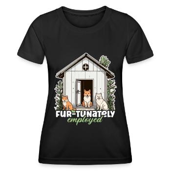 Animal Shelter Fur-tunately Employed Veterinarian - Women's Functional T-Shirt - black - Front - AI Model Female 172 light (172cm)