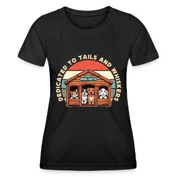 Animal Shelter Dedicated To Tails And Foster Home - Women's Functional T-Shirt - black - Front - AI Model Female 172 light (172cm)